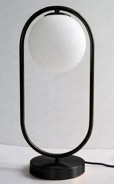 OUDELADI  Frosted Glass ball Table Lamp Gold Silver Brass Black Desk lamp Home Decor Study Bedroom Lighting fixtures