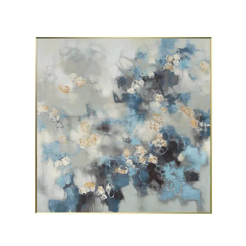 Gold Foil Texture Flower Wall Art Pic Hand Painted Modern Abstract Oil Painting On Canvas For Living Room Home Decor No Frame