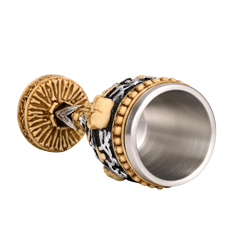 Skull Resin Stainless Steel Goblet 200ml Gothic Wine Glass Horrible Cocktail Glasses Whiskey Cup Pub Bar Drinkware Dropshipping