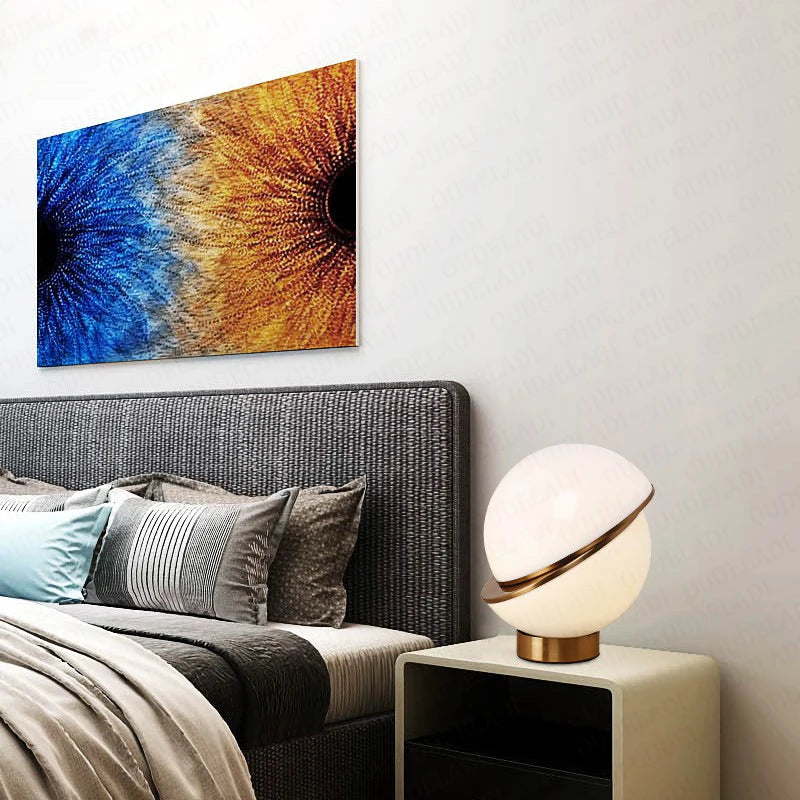 OUDELADI postmodern White creative ball Bedroom Bedside table Lamp Home decor metalmisaligned Round ball LED Lighting fixture