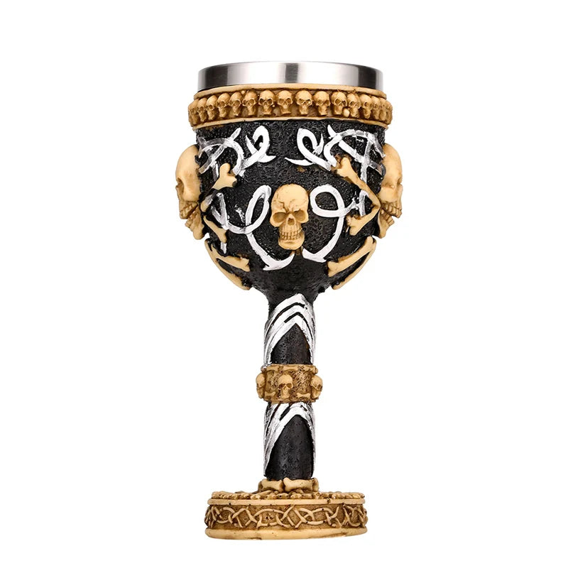 Skull Resin Stainless Steel Goblet 200ml Gothic Wine Glass Horrible Cocktail Glasses Whiskey Cup Pub Bar Drinkware Dropshipping