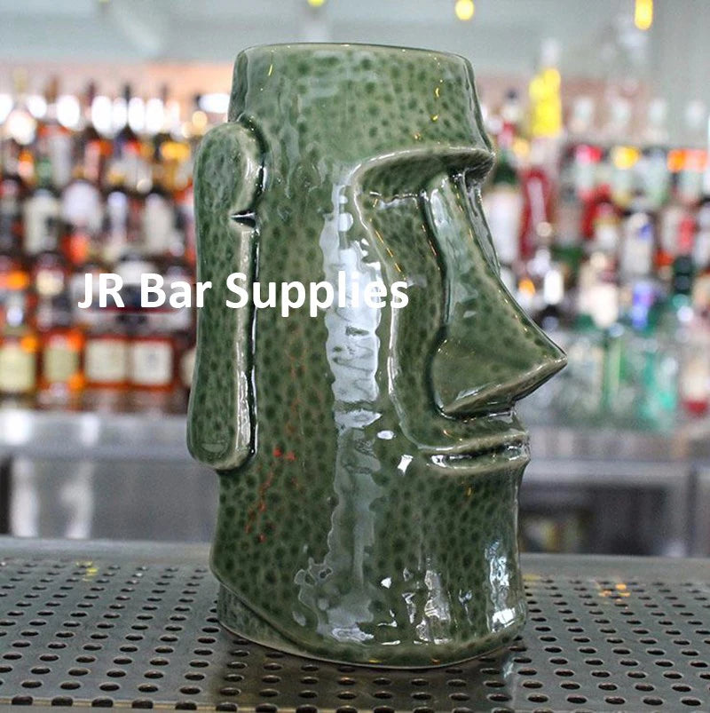 1 PCS 650ml Easter Island  Hawaii Tiki Mugs Cocktail Cup Beer Beverage Mug Wine Mug