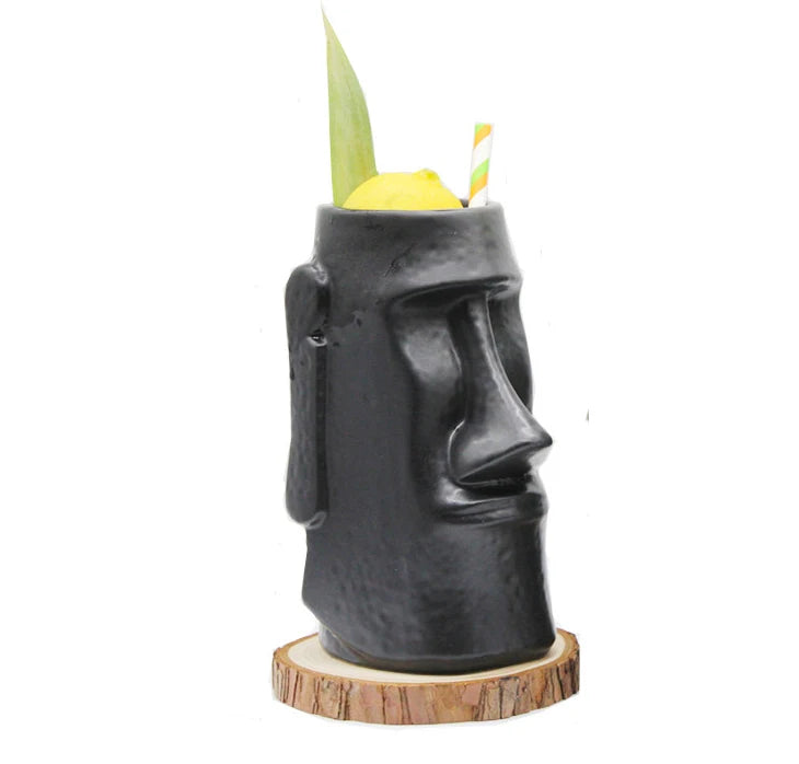 1 PCS 650ml Easter Island Hawaii Tiki Mugs Cocktail Cup Beer Beverage Mug Wine Mug