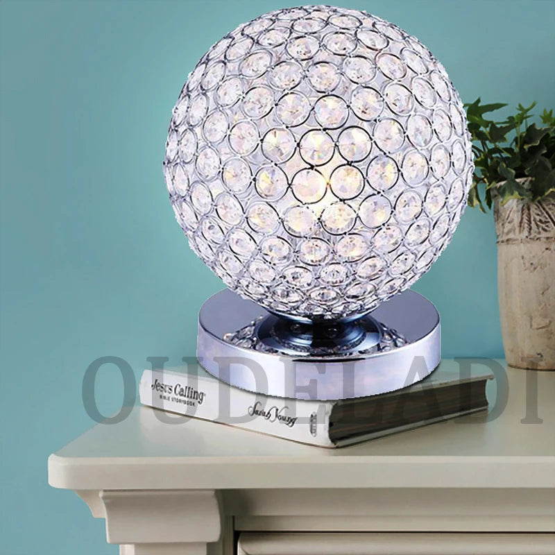 OUDELADI Modern Desktop Decoration Lighting fixtures E27 Crystal Table Lamp Parlor Bed Room Bedside Cabinet Desk lamp