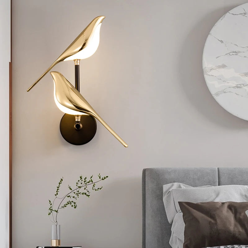 Creativity Bird Design Gold Plating Led Wall Lamps Hallway Stairs Sconce lamp Living Room Bedroom Decor Lighting Fixtures