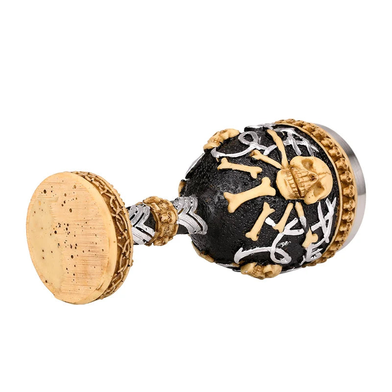 Skull Resin Stainless Steel Goblet 200ml Gothic Wine Glass Horrible Cocktail Glasses Whiskey Cup Pub Bar Drinkware Dropshipping