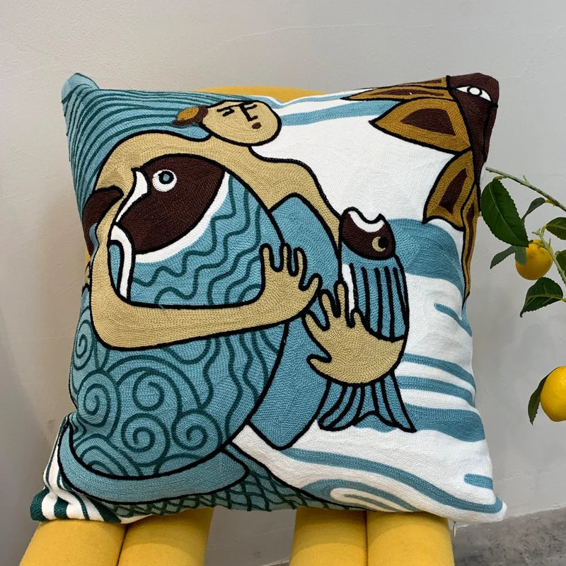 new style Cushion Cover Picasso Embroidered Decorative Throw Pillowcases Abstract Creative Decoration For Home Sofa Car Covers