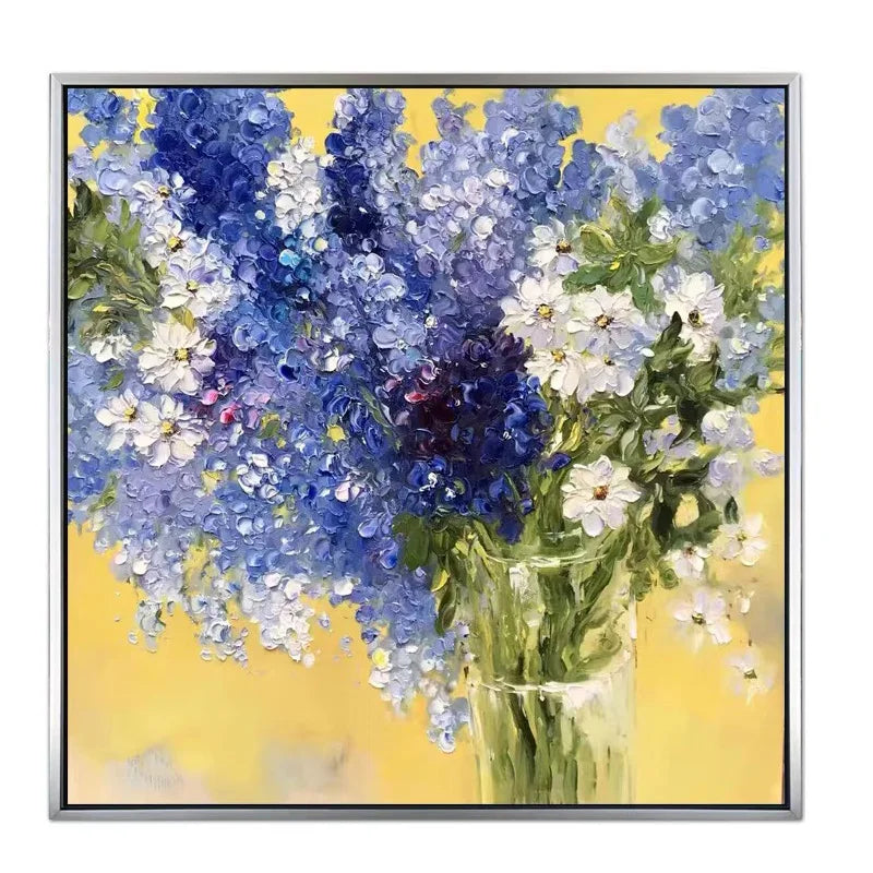 Gold Foil Texture Flower Wall Art Pic Hand Painted Modern Abstract Oil Painting On Canvas For Living Room Home Decor No Frame