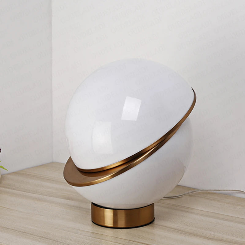 OUDELADI postmodern White creative ball Bedroom Bedside table Lamp Home decor metalmisaligned Round ball LED Lighting fixture