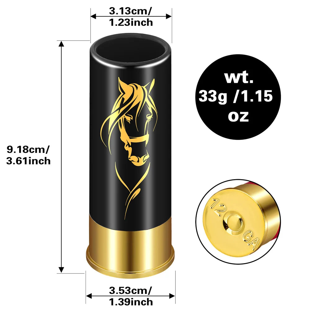 2pcs/Set Plastic Shot Glasses Horse Head Decoration 12GA Small Bullet Shot Cups Bar Party Wine Cup Gifts