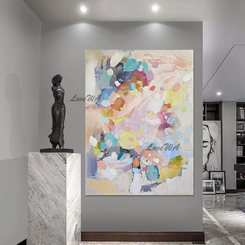 Colorful Design Art Textured Abstract Paintings, No Framed, Canvas Picture, Hot Selling, Living Room Interior Wall Decoration