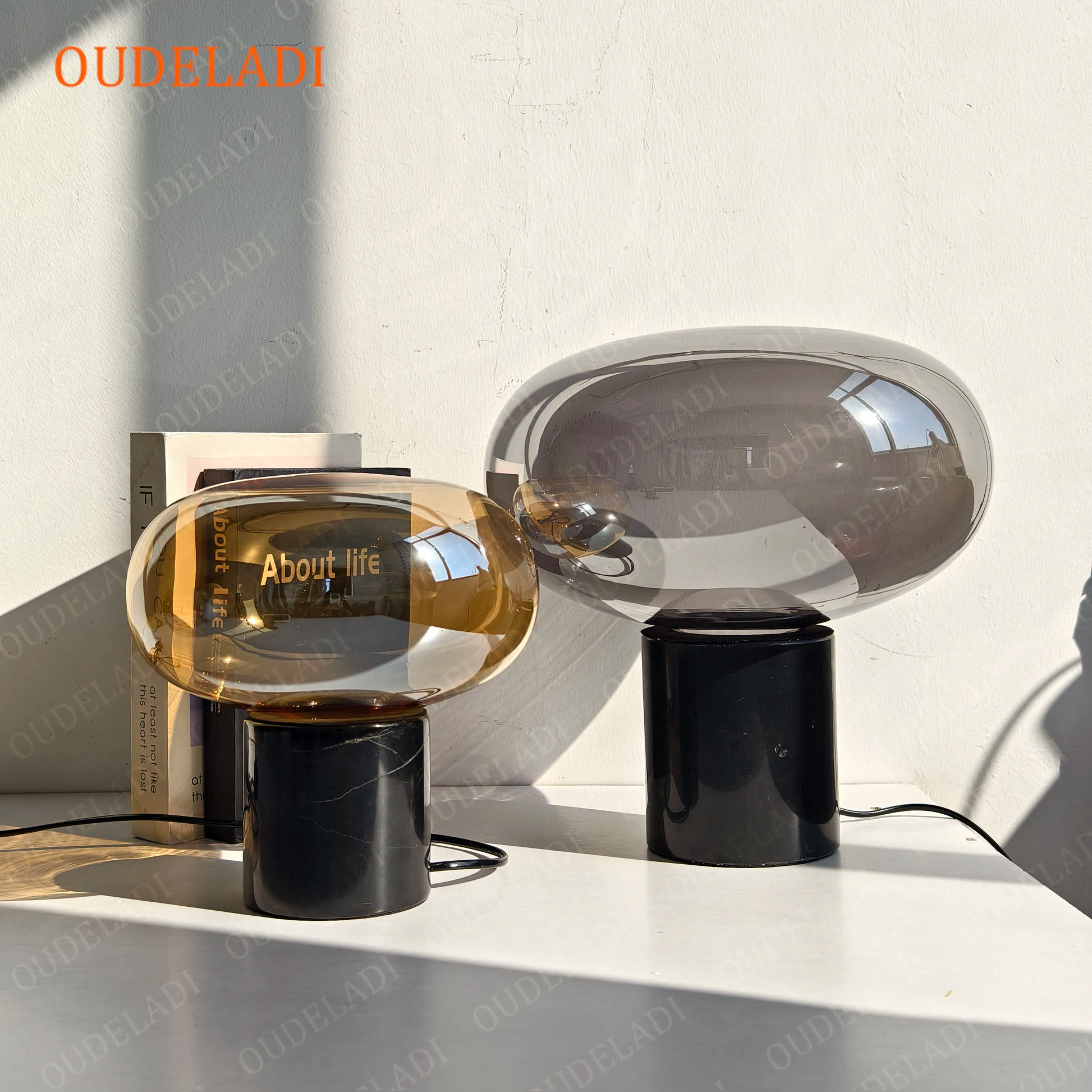 Postmodern Marble Glass Table Lamp Bedroom Decoration Beside Lamp Luxury Black Table Lamps for Living Room Study Desk Lamp
