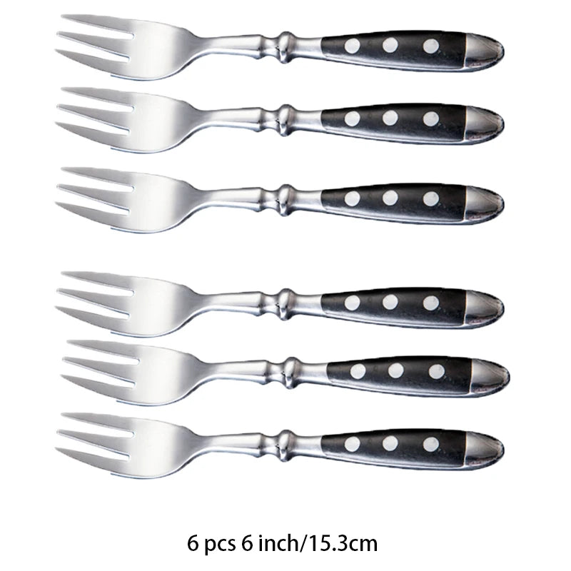 Classic Elegant Stainless Steel Cutlery Set Fork Spoon Knife Full  Dinning Fork Steak Knife Teaspoon Creative Dinnerware Set
