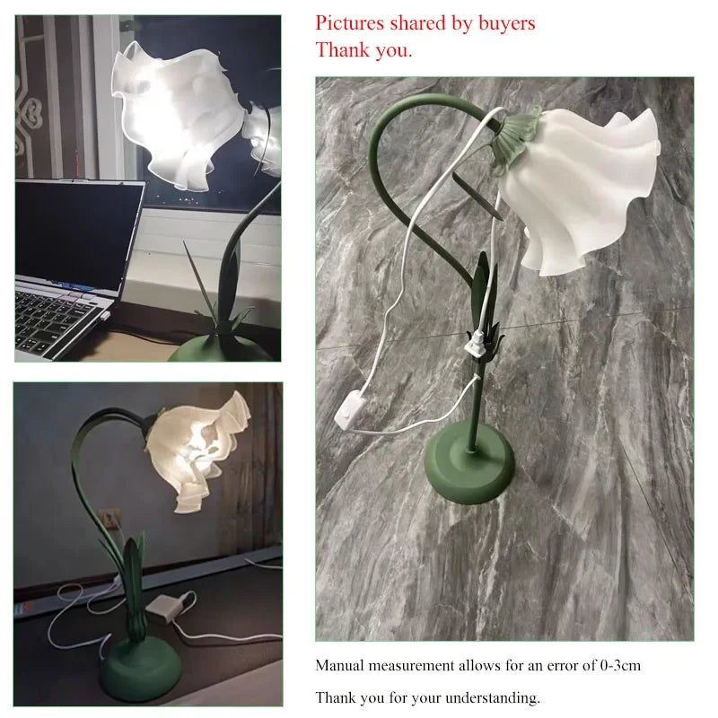Nordic Flower Girl Table Lamp for Bedroom Bedside Lights Acrylic Lampshade Living Room Decoration Study Desk Lamp Light Fixture