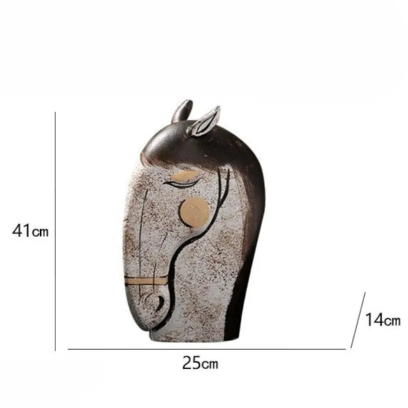 Horsehead Sculptures Creative Art Sculpture Interior Modern Ornament Luxury Aesthetic Office Accessories Living Room Decorations