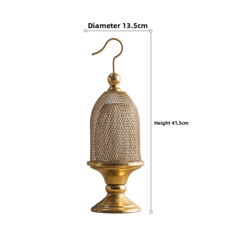 Retro European Candlestick Iron Art Golden Homestay Light Luxury Candlestick Terrace Restaurant Romantic Decoration Ornament