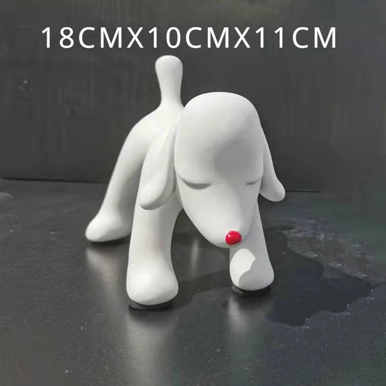 Animal Table Figurine White Miniatures Sculpture Modern Room Bedroom Decoration Accessories Valentine Gift Home Decor Items