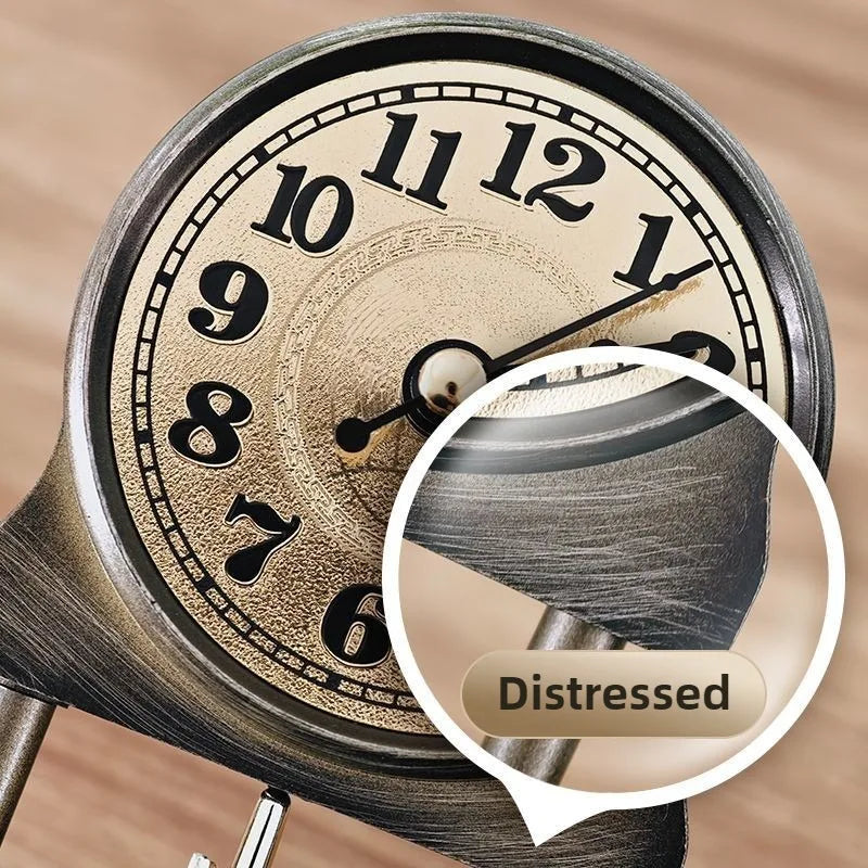 Vintage Table Clock Living Room Desk Clocks Aesthetic Decorative Tabletop Watch Silent Desktop Watches with Clear Clock Cover