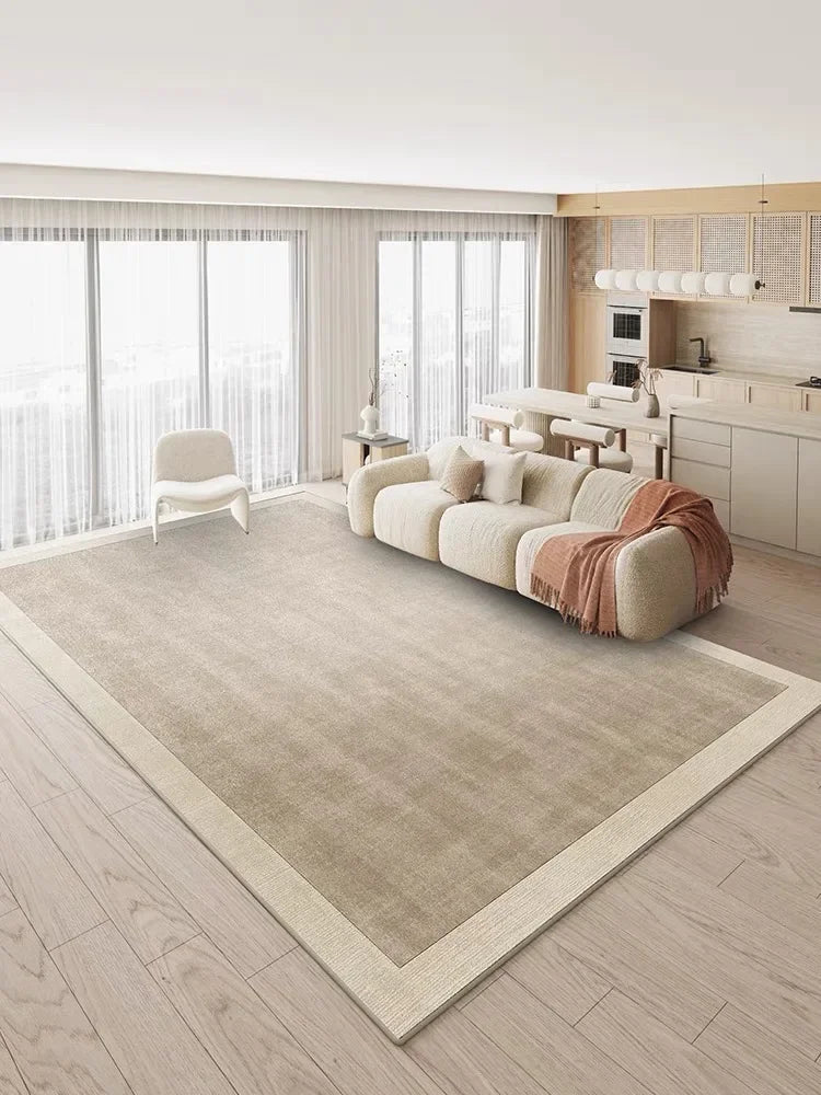 VIKAMA French Vintage Loop Pile Carpet Light Luxury Modern High-class Cream Style Home Bedroom Bedside Mat Coffee Table Rug