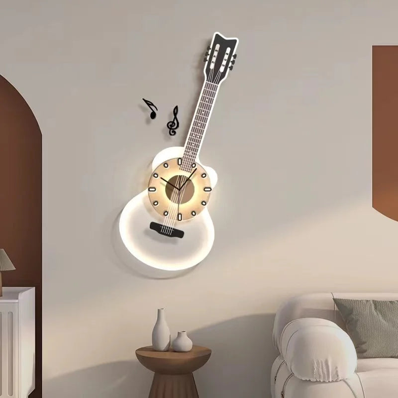 Modern minimalist wall clock, living room corridor decoration, minimalist creative art Internet famous wall hanging lamp