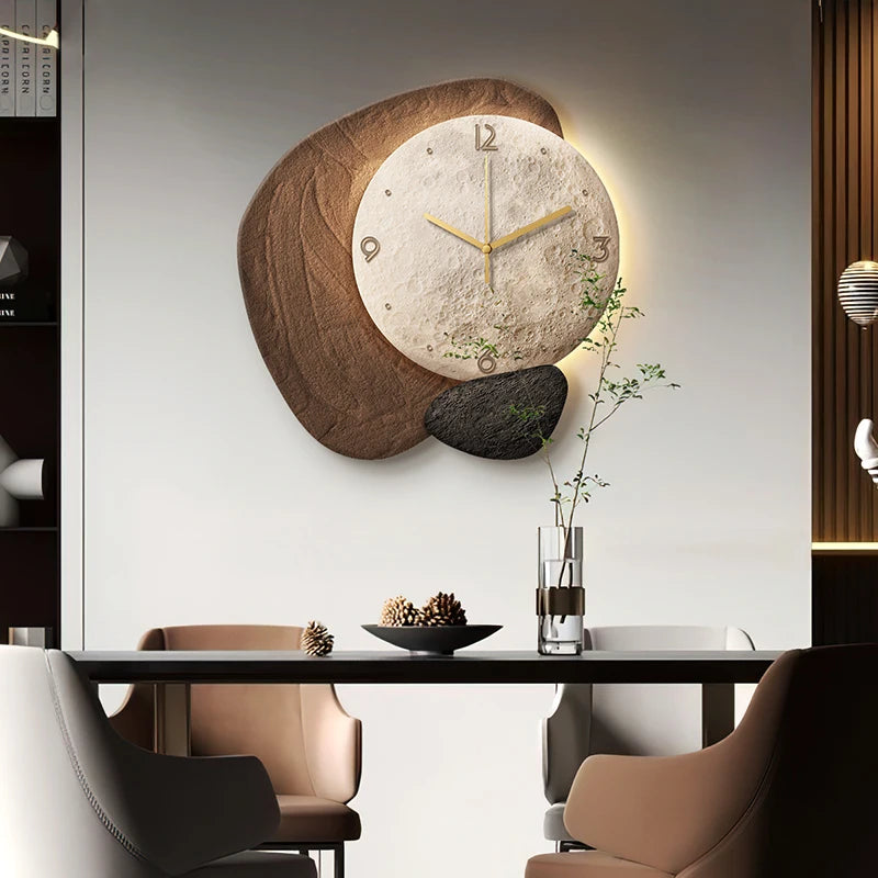 Restaurant clock wall decoration painting creative 3D high-end feeling living room clock table wall clock