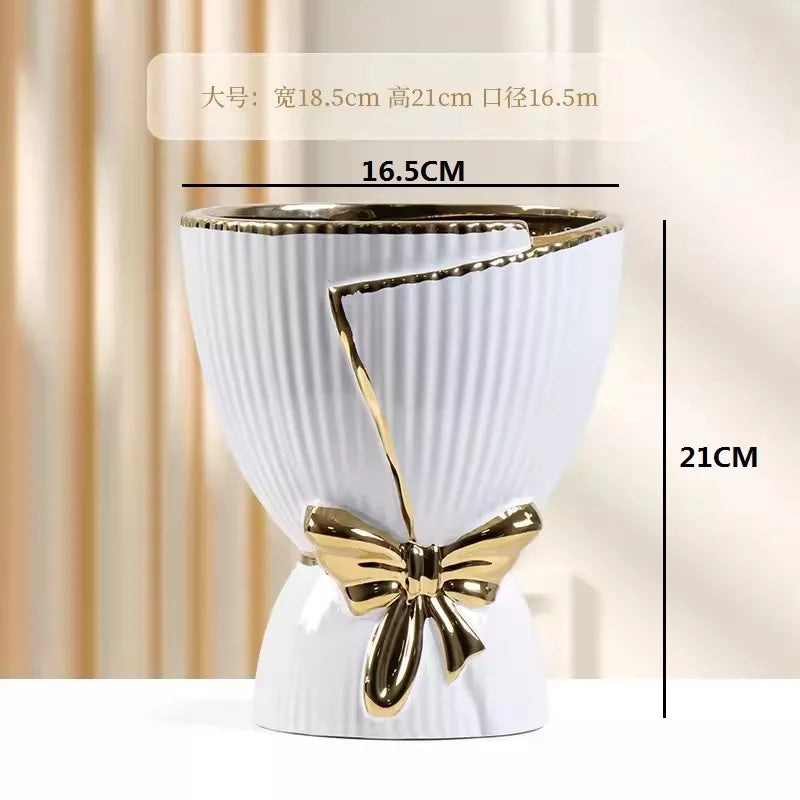 Nordic New Style Ceramic Vase Plants Bonsai Pots Home Decoration Creative Personality Tulip Large Pots