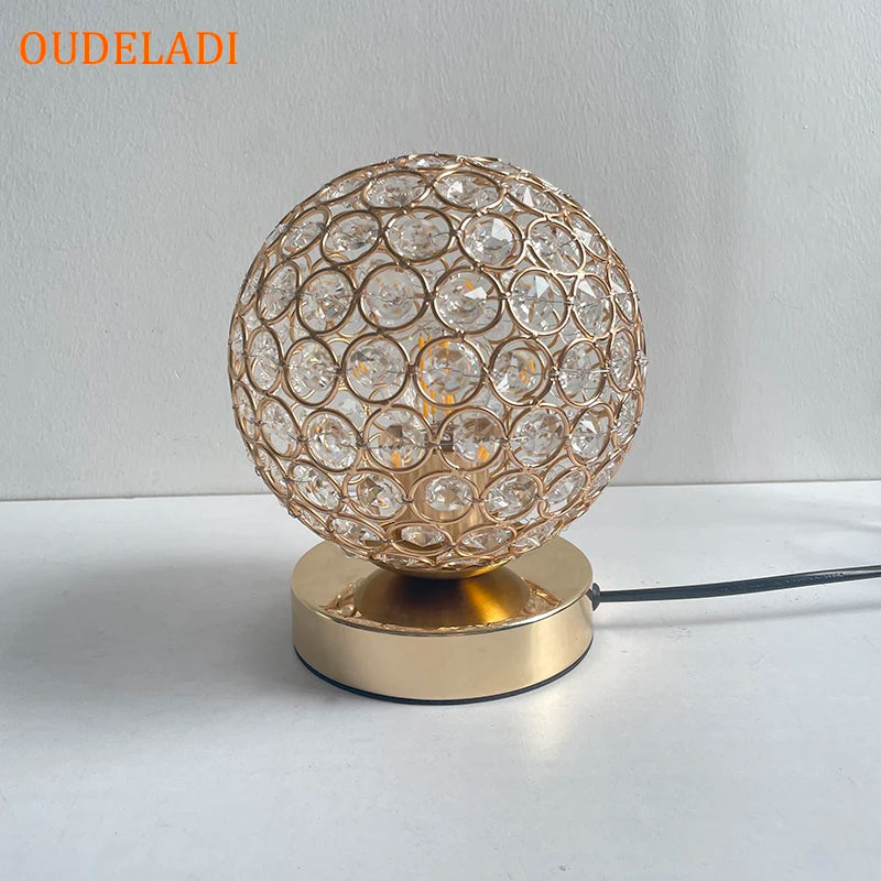 OUDELADI Modern Desktop Decoration Lighting fixtures E27 Crystal Table Lamp Parlor Bed Room Bedside Cabinet Desk lamp