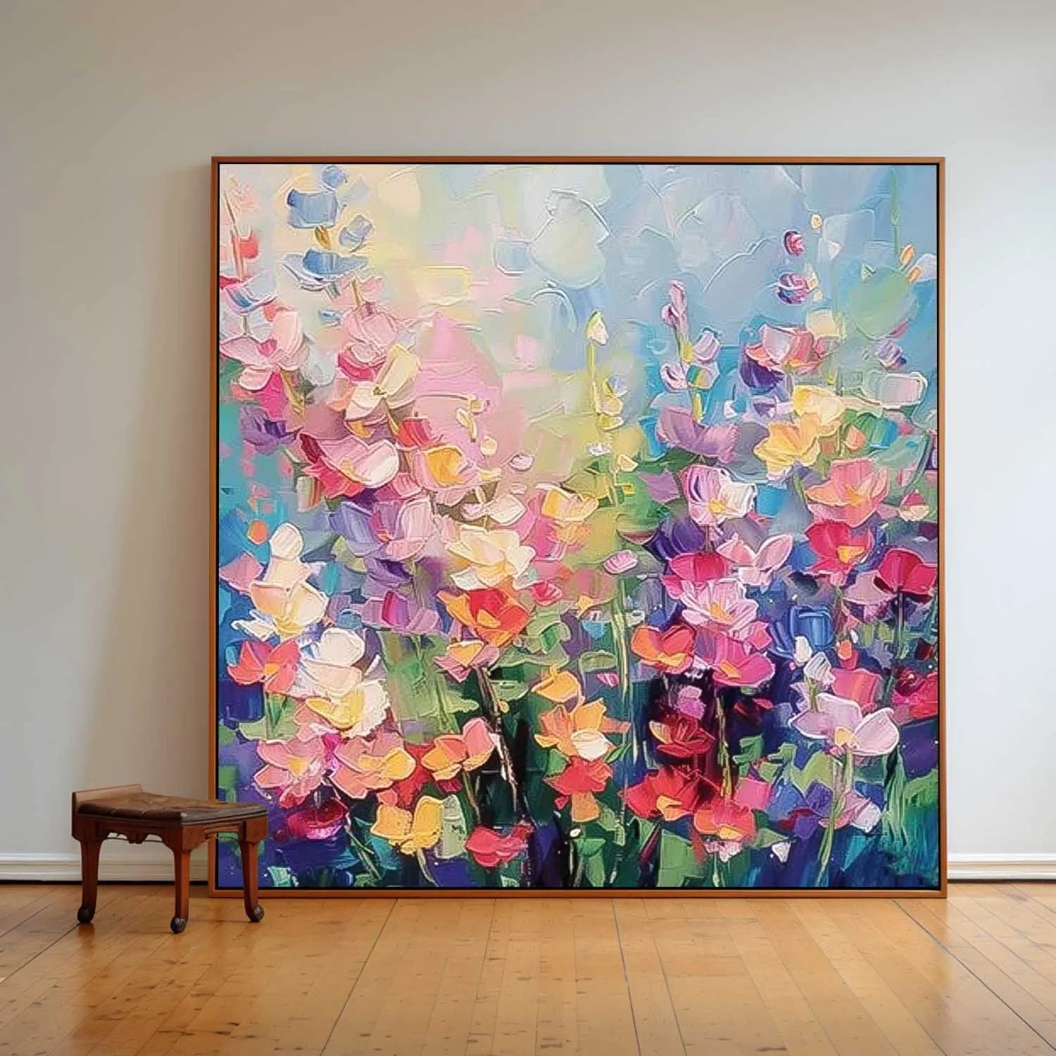 Thick Texture Flower Pic Hand Painted Modern Abstract Oil Painting On Canvas Wall Art  For Living Room Home Decoration No Frame