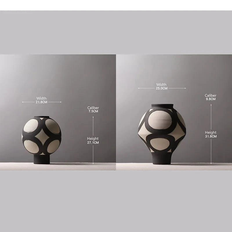 Hand Painted Ceramic Vase Living Room Tabletop Flower Ware Decoration Frosted Arrangement Home