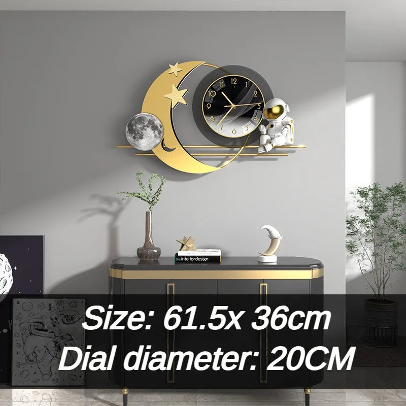 Aesthetic Lamp Wall Clocks Astronaut Luxury Art Modern Table Clocks Elegant Modern Large Clock Living Room Watch Decoration