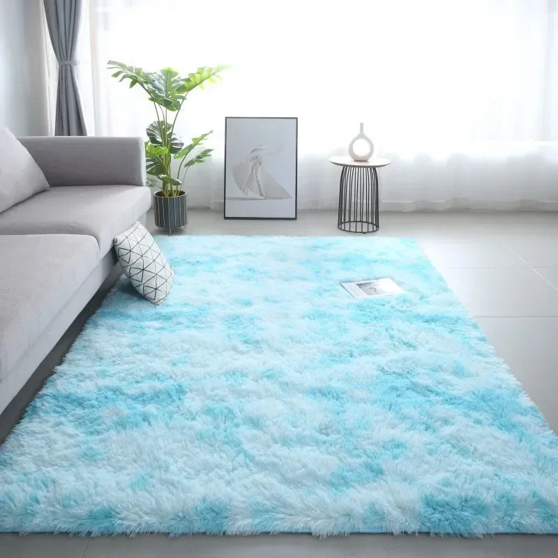 VIKAMA Tie-dye Carpet Living Room Coffee Table Cushion Shaggy Washable Bedroom Modern Scandinavian Soft Cozy Mat Home Decor Rug