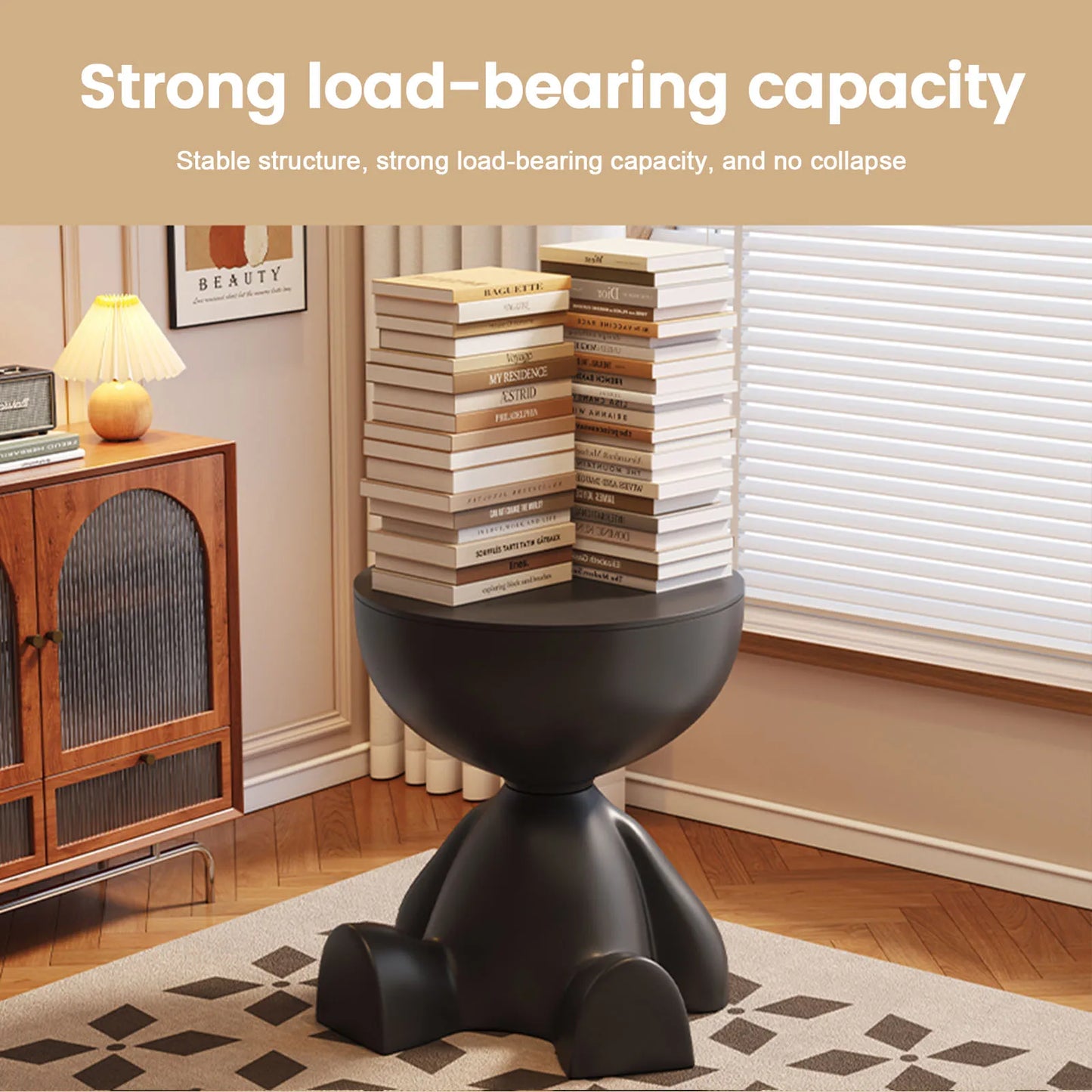 Round Matte Side Table with Hidden Storage – view 3, modern home furniture