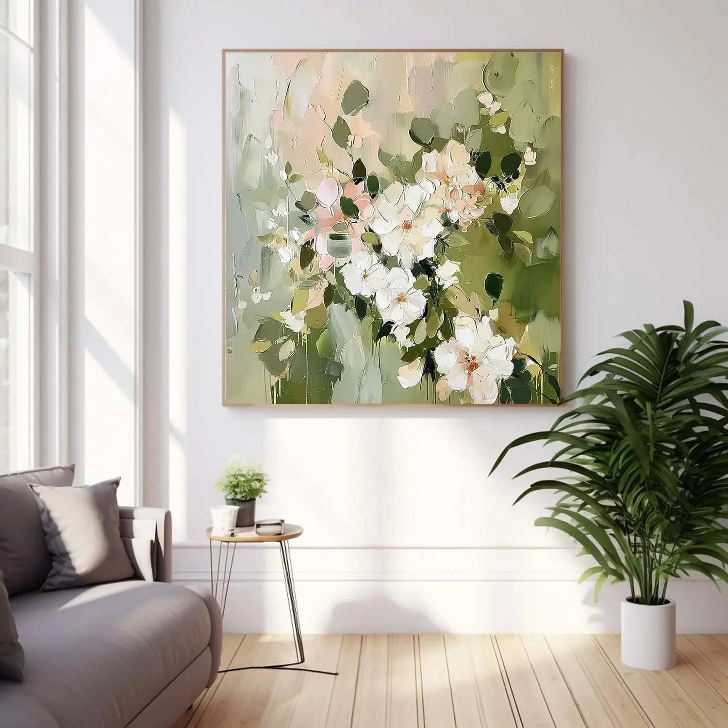 Thick Texture Flower Pic Hand Painted Modern Abstract Oil Painting On Canvas Wall Art  For Living Room Home Decoration No Frame