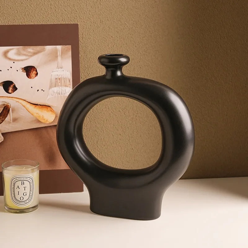 Modern Ceramic Vase Living Room TV Cabinet Desktop Simple Flower Storage Bottle Hall Entrance Decorative Ornaments Room Design