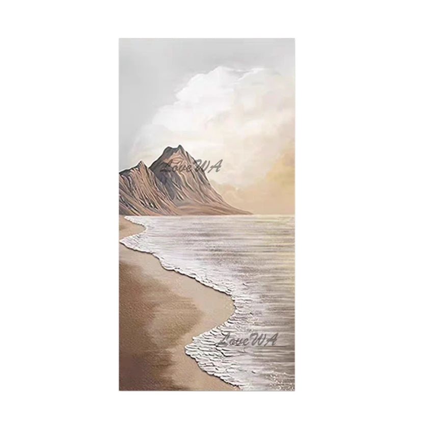 3d Boat Hand Drawing Decoration Wall Room Luxury Large Lakeside Painting Canvas Art Abstract Unframed Landscape Picture Artwork