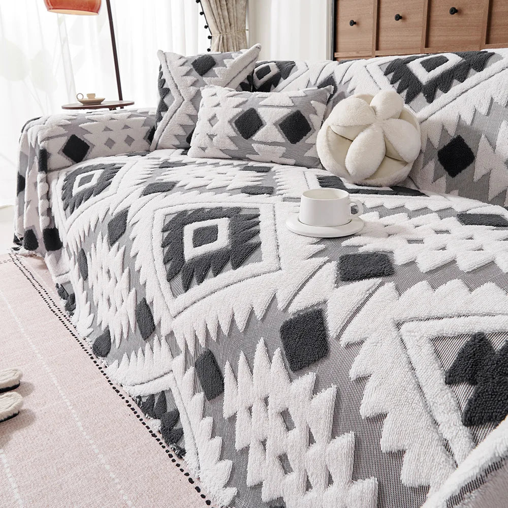 EIFLOY-Plush Sofa Towel Cover Blanket, 4 Seater, One Piece Couch Slipcover, Armchair Furniture Protector, Soft, Universal