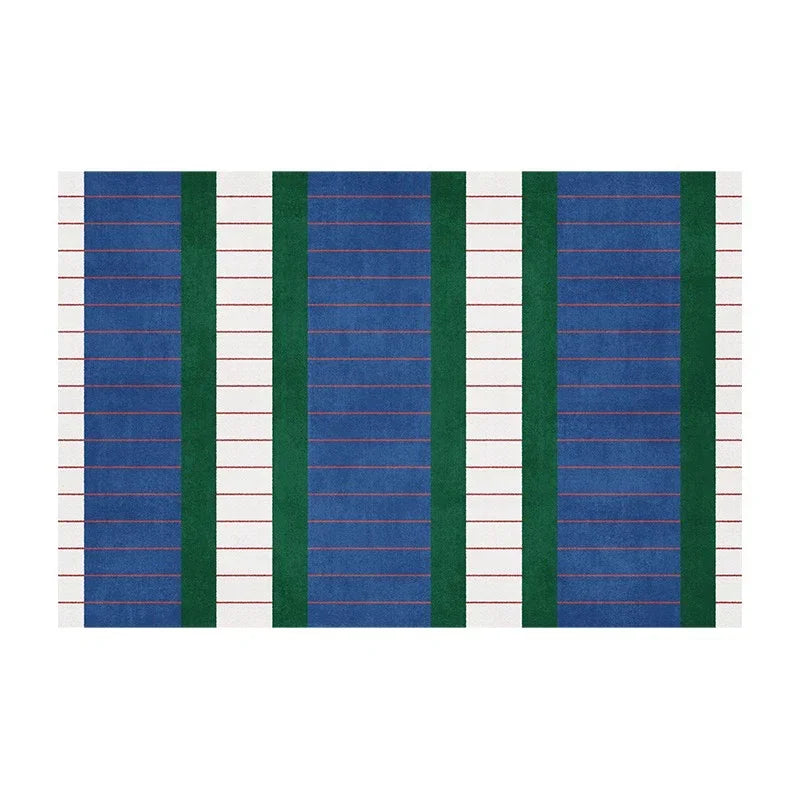 Living Room Carpet Creative Design French Retro Blue Striped Bedroom Bedside Rug Light Luxury High-end Coffee Table Mat Ковер 카펫