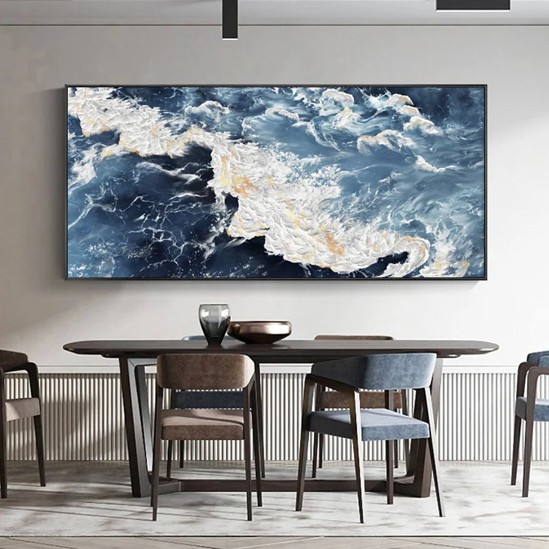 Abstract Oil Painting On Canvas Wall Art, 3D Texture, Seascape Painting, Modern Art, No Framed, Home Decoration For Living Room