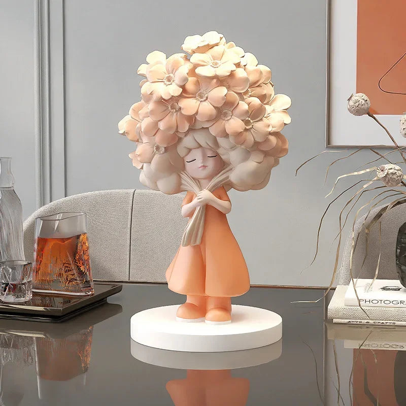 Kawaii Nordic Figurines Resin Miniature Creative Aesthetic Ornaments Luxury Sculptures Interioraccessories Room Decorations