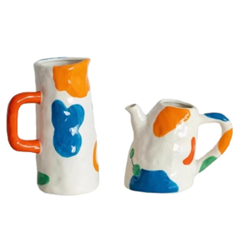 Aesthetic Ceramique Blanc Vase Rustic Kawaii Modern Minimalist Vase Bedroom Ornaments Vasi Per Fiori Home Decoration Living Room