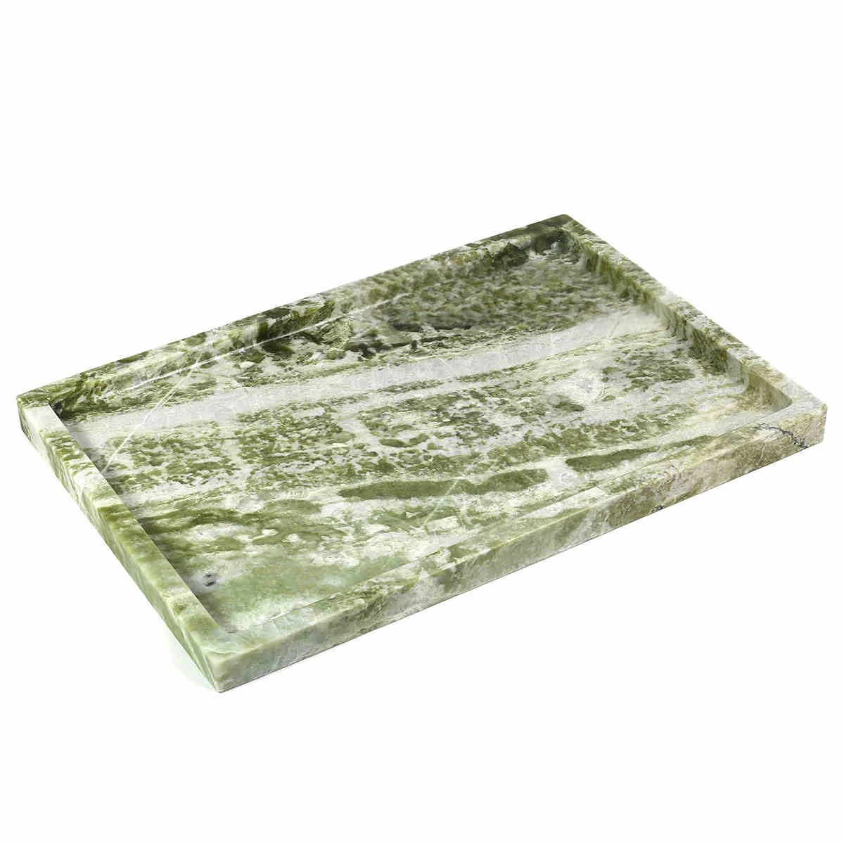30x20x1.8CM Luxury Calacatta Viola Arabescato Natural Marble Stone Catchall Tray Carving Rectangular Storage Dish Home Decor