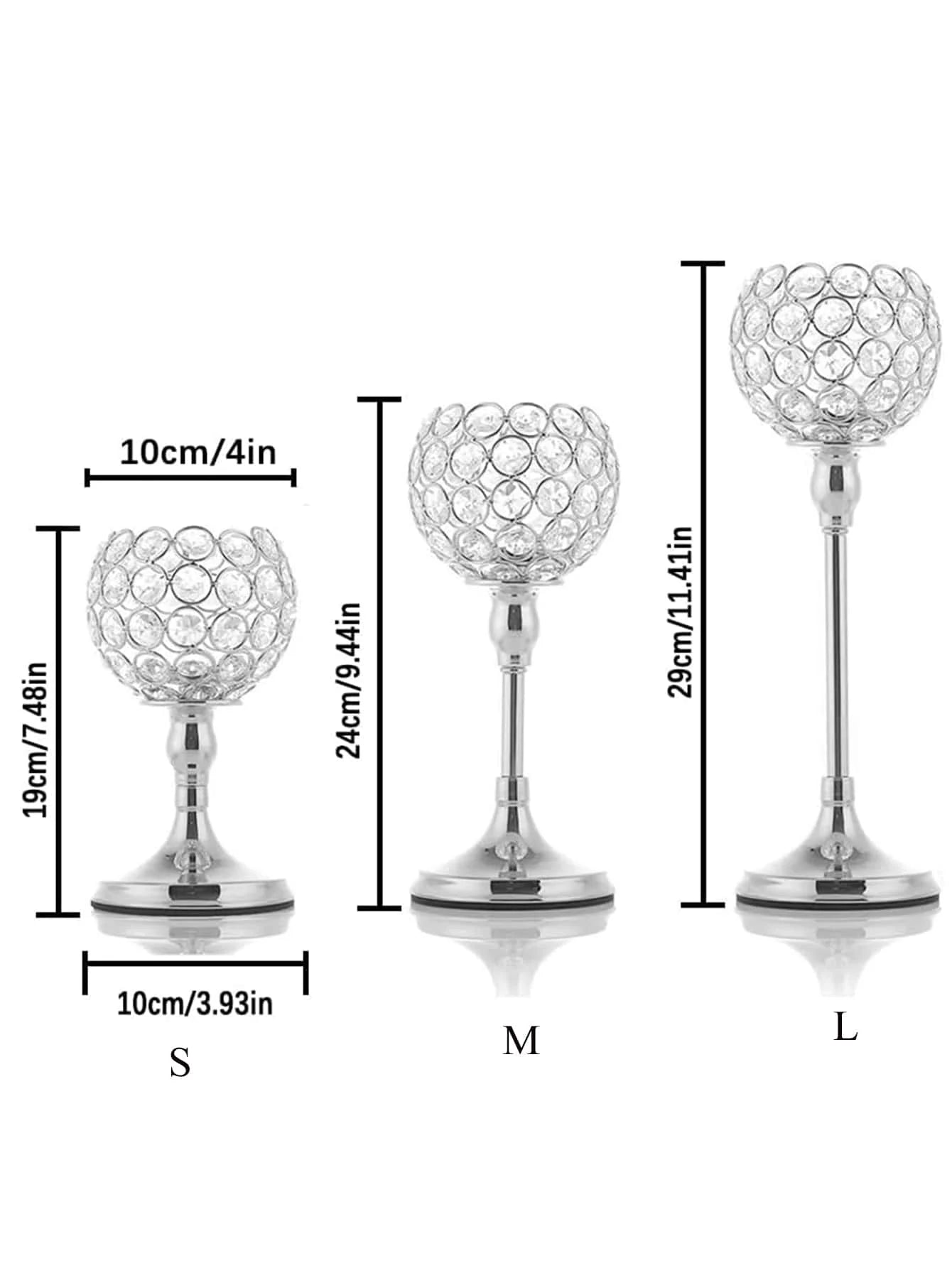 Crystal candlesticks for centerpieces, 3-size lamp candlesticks for Christmas, parties, holidays, and home decor