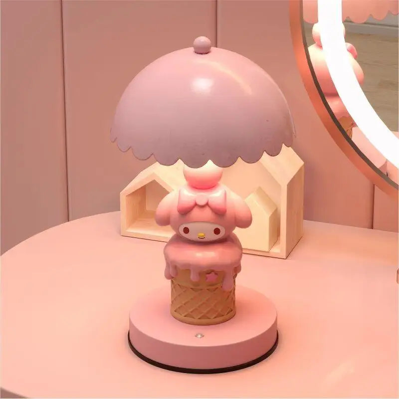 Sanrio Small Desk Lamp Cartoon My Melody Headboard Lamp Eye Friendly Study Rechargeable Girl Study Desktop Cute Decoration Gifts