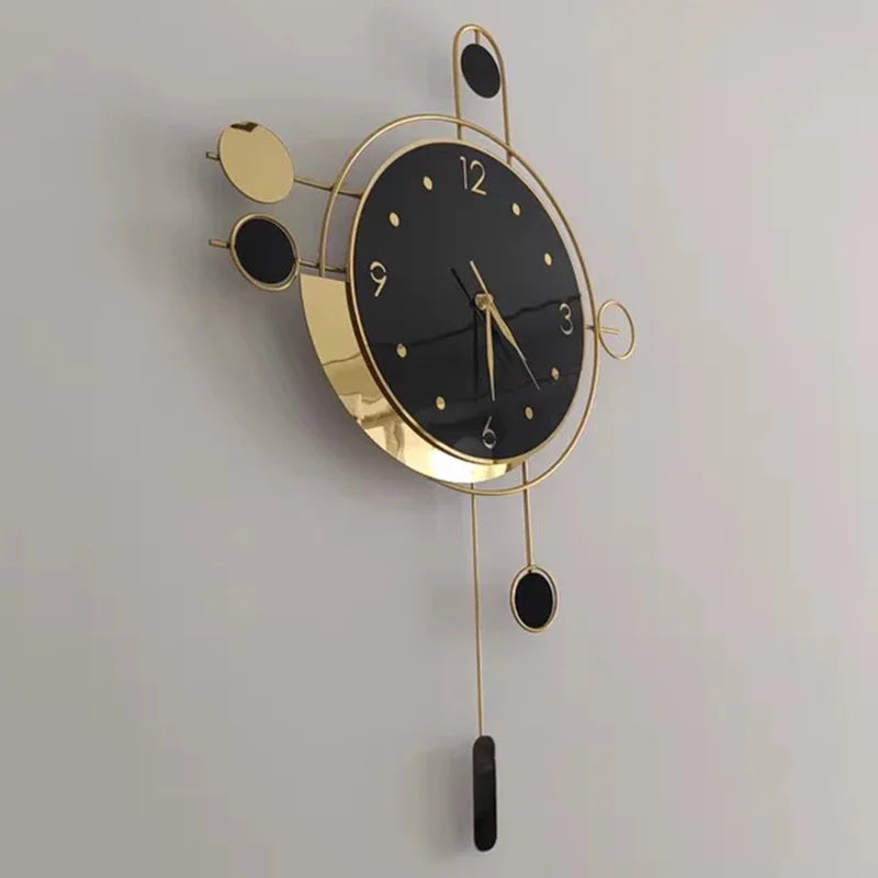 Large Metal Wall Clocks Luxury Silent Creative Pendulum Clock Living Room Gold Watches Art Nordic Home Decoration for Bedroom