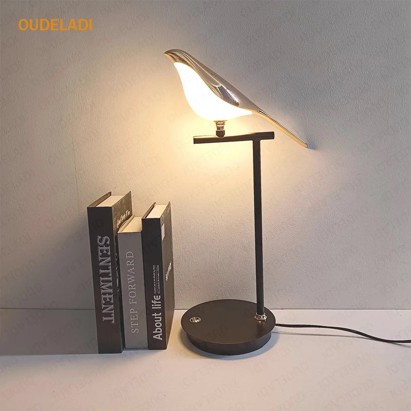 OUDELADI LED table lamp Magpie bird model Reading lamp bedroom bedside living room floor lamp home decor study desk light