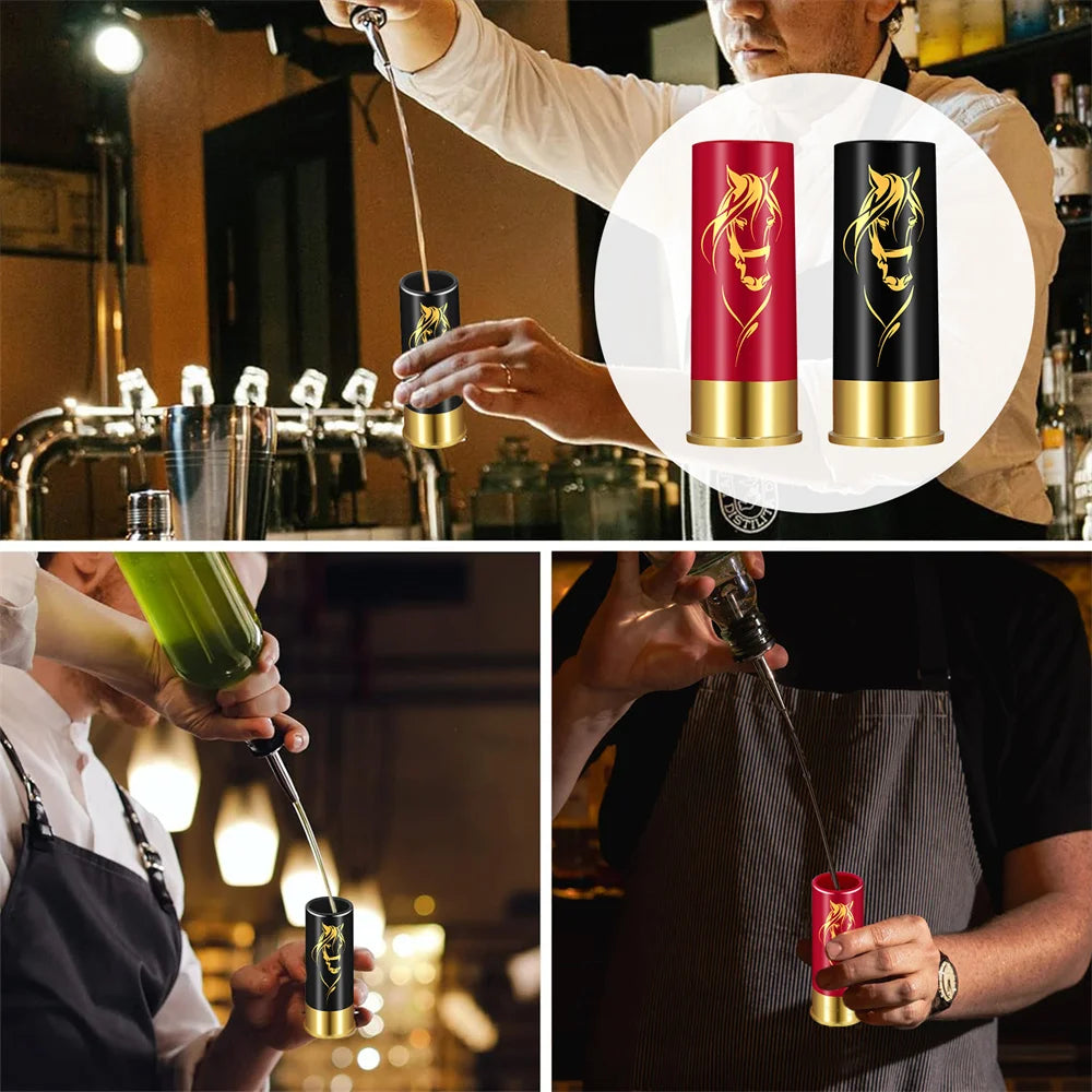 2pcs/Set Plastic Shot Glasses Horse Head Decoration 12GA Small Bullet Shot Cups Bar Party Wine Cup Gifts