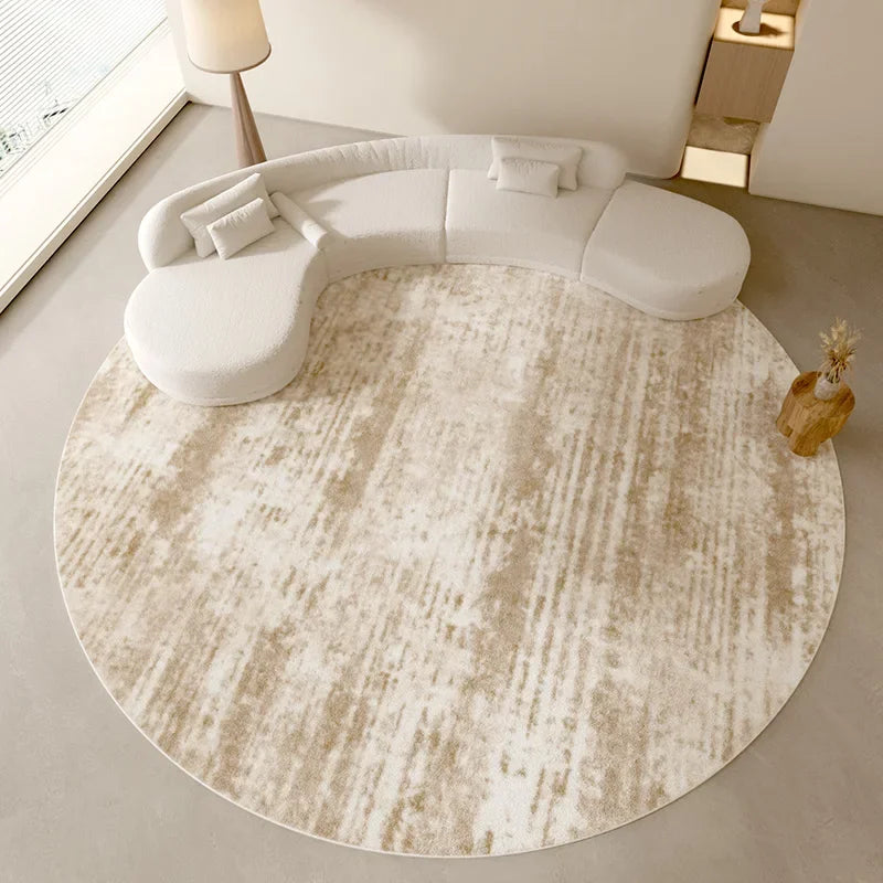 Maillard Color Carpets for Living Room Wabi-sabi Style Bedroom Decor Plush Carpet Fluffy Soft Round Log Rug Large Area Thick Mat