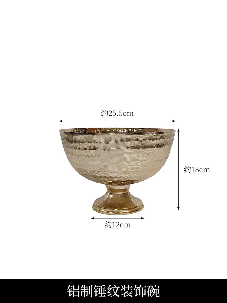 Gold candle holder aluminum hammered pattern decorative bowl round vase vintage home décor living room dining home flower vessel