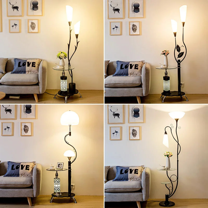 Nordic Modern Floor Lamp Led Flower Tea Table Floor Lamps For Living Room Bedroom Study Desk Lamp Home Decor Standing Lights E27