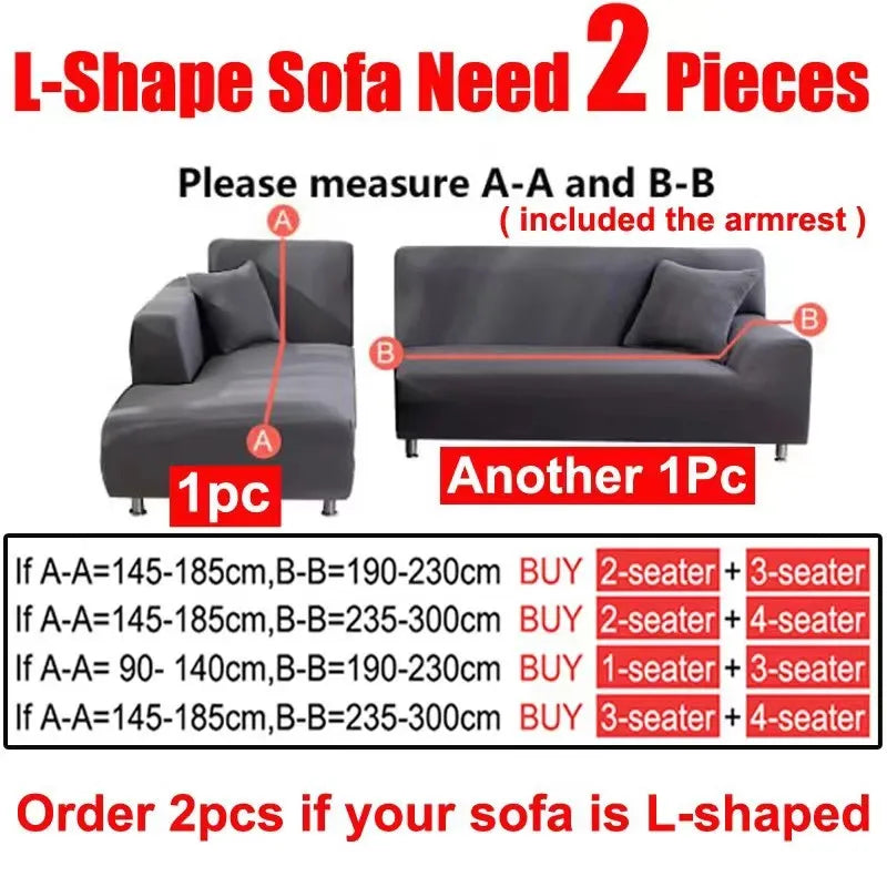 1/2/3/4 Seater Seersucker Sofa Slipcover High Stretch Couch Cover Thick Corner Sofa Protector Elastic Corner Couch Covers